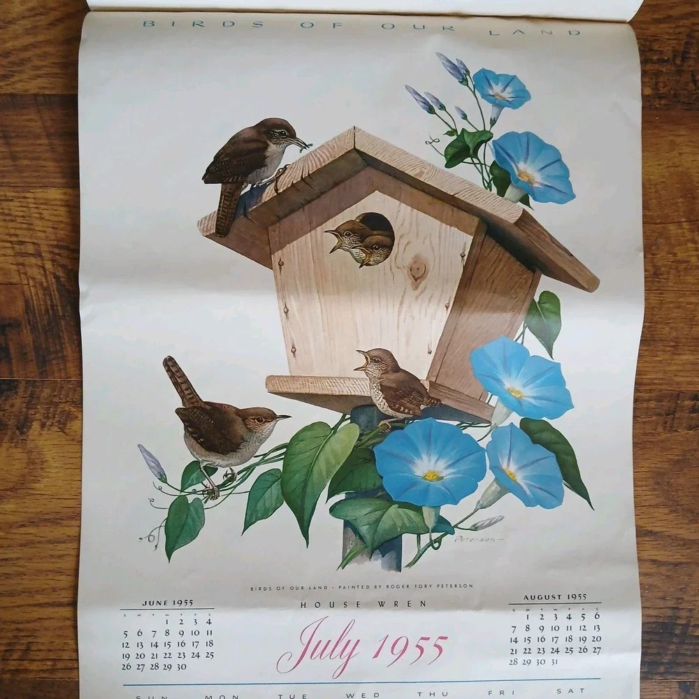 Vtg 1955 Birds Of Our Land Advertising Calendar Morrell Pride Meats Recipe READ